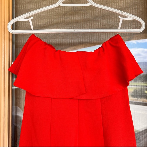 Aritzia Babaton Red Off Shoulder Flutter Jumpsuit Size 00 Missing Belt NWOT - Picture 7 of 17